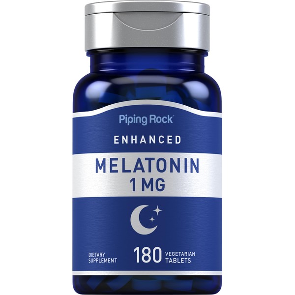 Piping Rock Melatonin 1 mg | 180 Vegetarian Tablets |