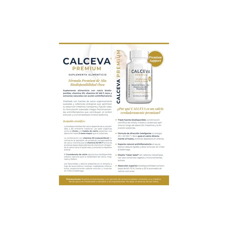 Calceva Suplemento Alimenticio Calcio Citrato Vitamina Zinc Boro Cápsulas 600