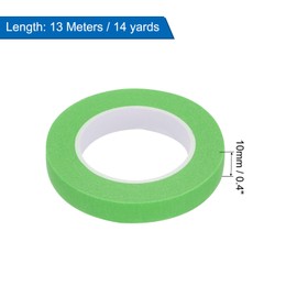uxcell 4 Pcs 0.4 Inch Wide 14 Yards Green Masking Tape Painters Tape Rolls for Home Office Commercial Contractor Clean Drip-Free Painting Wide Crepe Paper
