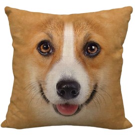 Wexanbutary 18''x18'' Ultra-Soft Short Plush Pillow Cover, Dog Lover's Cushion Cover, Themed Pillow Case with Dog Pattern, Single-Sided Decorative Cushion Case with Zipper for Sofa/Bed/Living Room