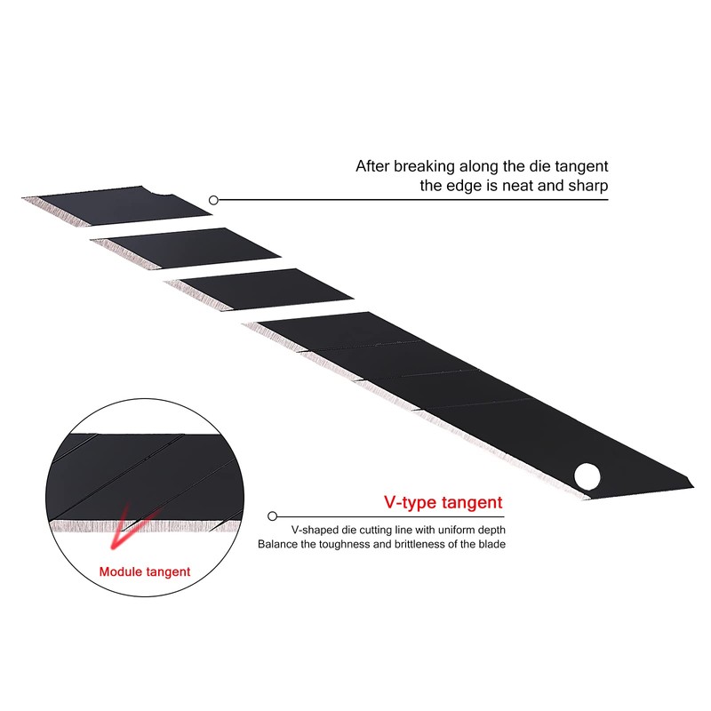 FOSHIO 100PCS 30 Degree Carbon Steel Snap Off Blades 9mm