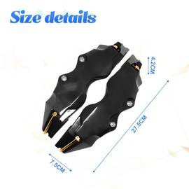 JNNJ Pack of 2 Car Brake Caliper Covers, 3D Style Brake Caliper Covers, Useful Car Universal Disc Brake Caliper ABS Covers Front Rear Car Kit (Black)