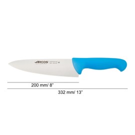Arcos Serie 2900 - Kochmesser - Klinge Nitrum Edelstahl 200 mm - HandGriff Polypropylen Farbe Blau
