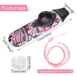 Kazoo,Kazoo Instrument,Professional Kazoo Wind Instrument with 5 Membranes, Neck Hanging Lace