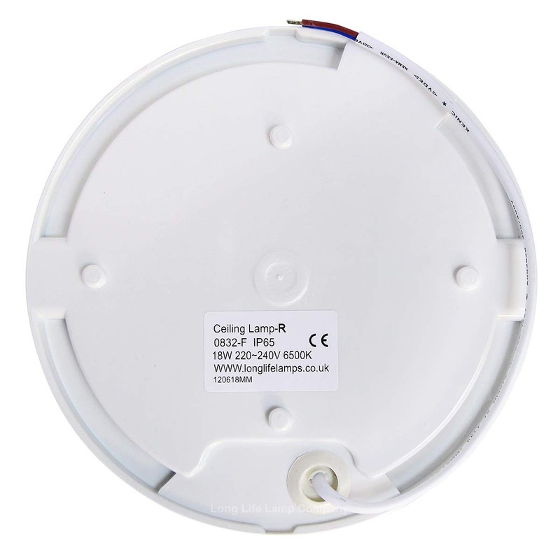 Round 18w LED Ceiling Light IP65 6500k Bright Daylight Surface