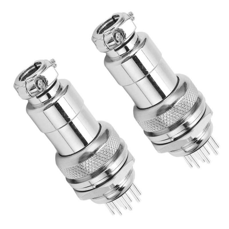 2PCS 12 Pin Aviation Connectors Zinc Alloy Electrical Plug and