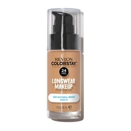 Revlon Color Stay Long Wear Makeup D 220 Natural Beige Pink Natural Skin Tone SPF 20 PA++ Liquid Foundation 1.0 fl oz (30 ml)