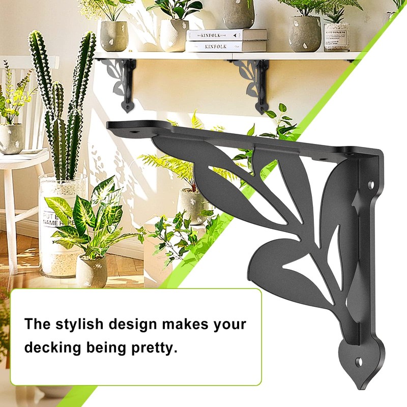 SELEWARE Heavy Duty Shelf Brackets 12 Inch, Branch Shelves Brackets,