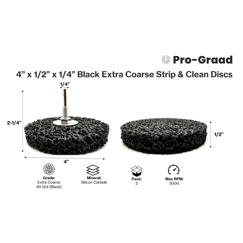 Pro-Graad 2 Pack Paint Stripping Disc Drill Attachment | 4"