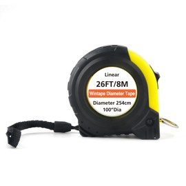WINTAPE Diameter Circumference Tape Measure, 8 m for Measuring Diameters, Imperial and Metric, Forestry Accessories, Forestry Tape Measure, Measuring Cylindrical Objects (Pipe Tape, Tree Tape, 8 m,
