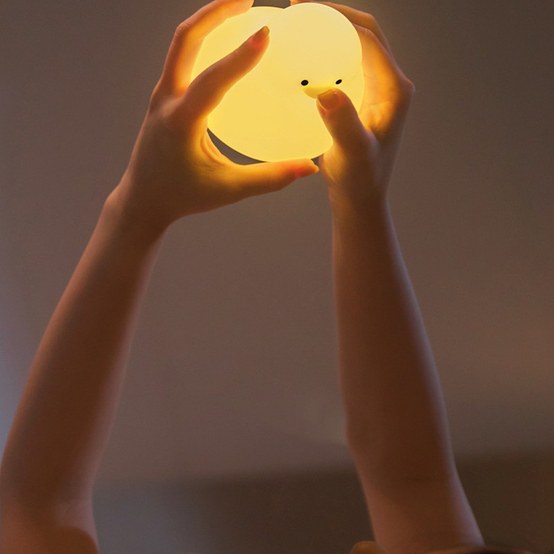 Night Light Cute Cartoon Appearance Silicone Night Lamp with Data