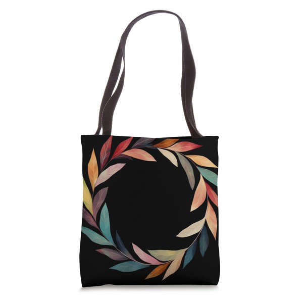 Autumn Leaf Wreath Botanical Circle Tote Bag