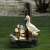 Animal Garden Statue Cute LED Duck Water Fountain Statue Home