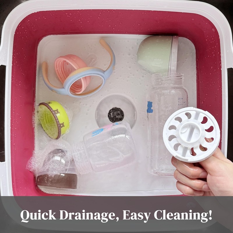 GIMWA Collapsible Dish Basin, Wash Basin for Baby Bottles, Foldable