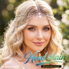 GORTIN Rhinestones Head Chain Headpiece Silver Bride Wedding Forehead Hair