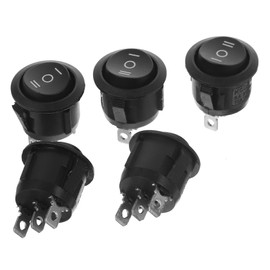 Mobestech 5 Pcs 3 23mm Car Round Rocker Switch Single Pole Double Throw Heat Resistant Push Buttons