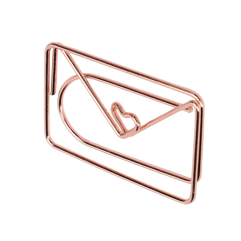 100PCS Paper Clips Portable Mini Cute Shape Electroplated Rose Gold