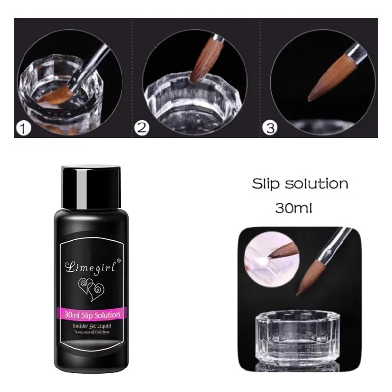 Kit Uñas Polygel 15mlx6 Gel Base Top Slip Solución Tipsx20