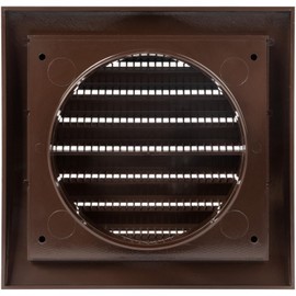 Vent Systems 4'' Inch Brown Air Vent Cover Dryer Vents and Bathroom Exhaust Vents Pipe, Brown Louvered Dryer Vent Cover - Exhaust, Supply Air Register Grille with Flange
