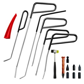 TUOSHUNGE Car Dent Repair Rods Kit, Paintless Rods Dent Removal Rods Tools Set for Car Auto Body Dent Removal, Stainless Steel Dent Rods Kit for Minor Hail Dents and Door Ding