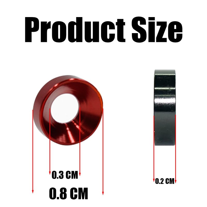 JNNJ 10 x aluminium countersunk washers, beautifying washers for engine