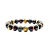 Tiger's Eye Stretch Bracelet (10mm Beads) - Red, Brown &