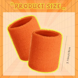 WILLBOND 8 Pack Wrist Sweatbands Sports Wristbands Tennis Sweatbands Neon 80s Thick Cotton Gymnastics Sweat Band International Sports Athletic Wristband for Men Women Party Supplies(Neon)