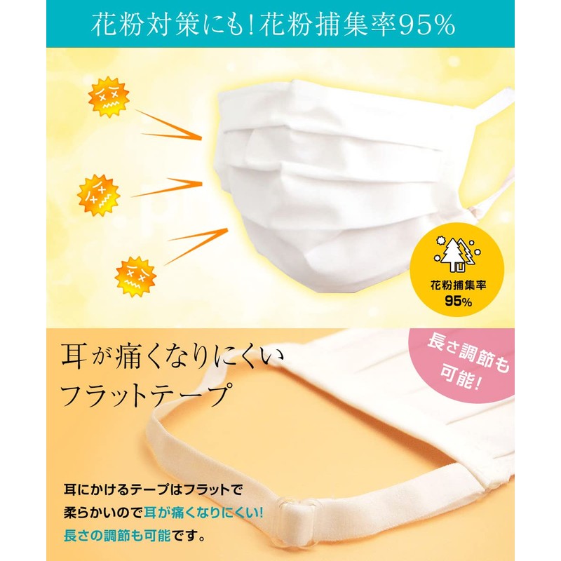 [Thuyon] UV Protection Mask, Pleated Type, 2 Pieces, Reusable <