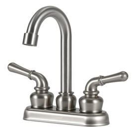RV Bathroom Sink Faucet - Brushed Nickel RV Sink Faucet Replacement for RVs, Campers, Fifth Wheels, Motor Homes, Travel Trailers, Boats (Teapot Handle)