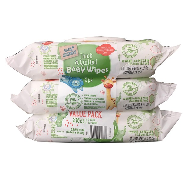 Little Journey Thick and Quilted Baby Wipes Value Pack 218 Ct