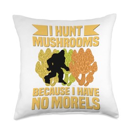 Morel Mushroom Kit Mushroom Hunting Foraging Grow Throw Pillow