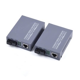 WSOLDMA A Pair of Gigabit Single Mode Fiber Media Converter - Fiber to Ethernet Converter, SC to RJ45 1.25G, 10/100/1000Mbps, Up to 20Km with Power Supply