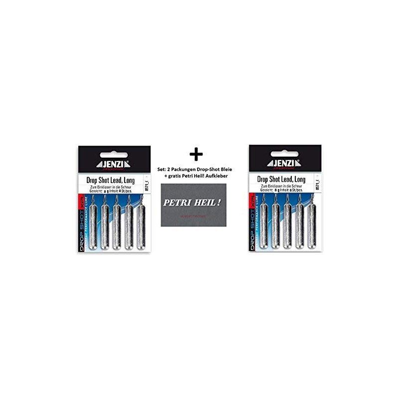 Jenzi Set of 2 Drop-Shot Lead Weights Long, 8 g