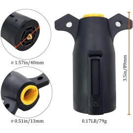 Geartronics NEW 7 Way RV Style Trailer Light Plug Connector Replacement Blade Pin Adapter.