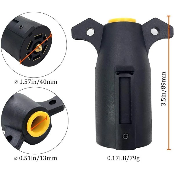 Geartronics NEW 7 Way RV Style Trailer Light Plug Connector