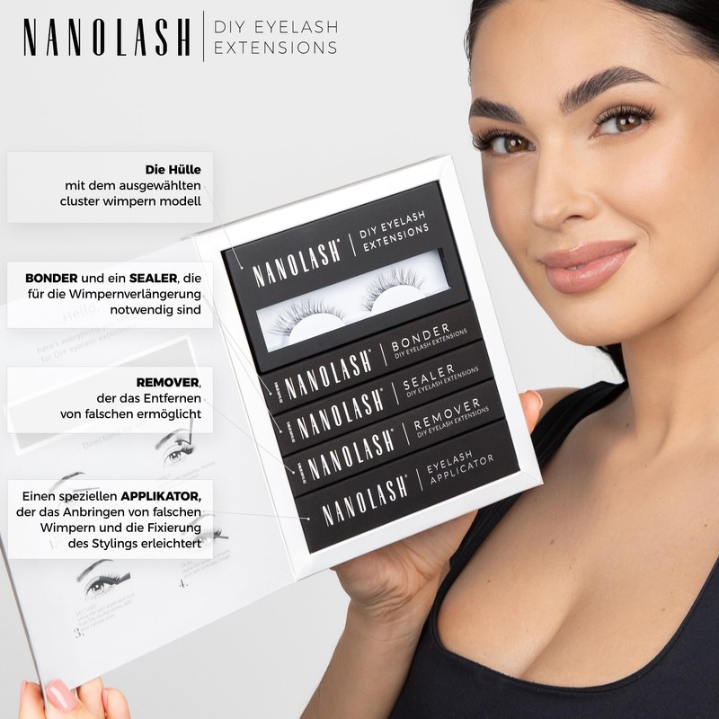 Set for Cluster Eyelashes for DIY Eyelash Extension at Home