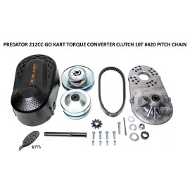 BLAST LED Predator 212cc 6.5HP Go Kart Mike Bike torque converter clutch 10T + 420 CHAIN