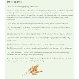 8 fl oz (240ml) Oat (Avena Sativa) Oil - Virgin - Nourishing Anti-Aging Rejuvenating for Dry Mature Problem Skin