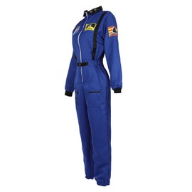 Zhitunemi Adult Astronaut Costume Women: Space Costume Womens Jumpsuit Space Suit - Halloween Costumes Woman 2025 Theme Party Blue M