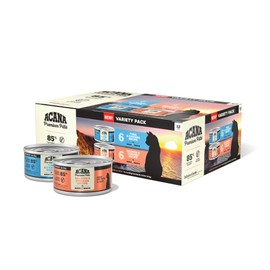 ACANA Premium Pate Wet Cat Food in Bone Broth Variety Pack: Salmon & Chicken + Tuna & Chicken Recipes 3oz Cans (12 Count, 6 of Each)