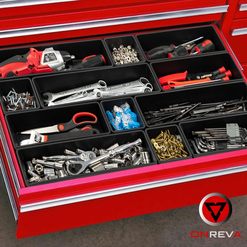 ONREVA Tool Box Organizer Tray Divider Set, Extra Large Toolbox