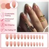 Ceboic 24 Stück French Press on Nails Mittel, Nude Rosa