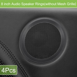 ACROPIX Universal 8" Subwoofer Speaker Rings Cover Spacers Speaker Audio Decorative Circle without Mesh Grille ABS Black - Pack of 4