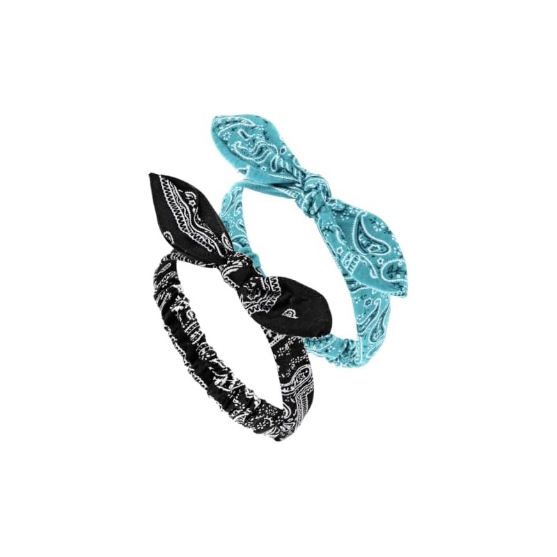 2 diademas elásticas con lazo Bandana elástica retro negro y
