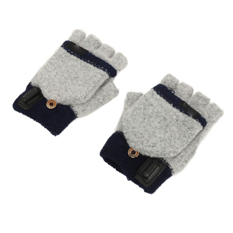 1Pair USB Heated Gloves Adjustable Temperature Electric Heated Gloves for