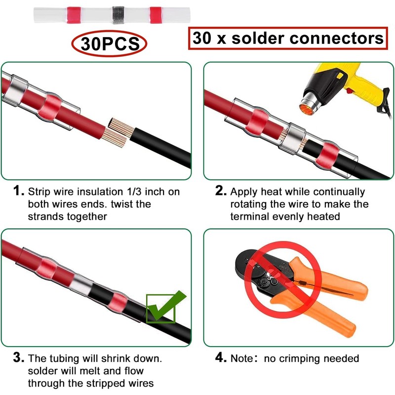 HUAZIZ 2/3/4 Pin Cable Connector Plug, 6 Sets Waterproof Plug