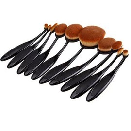 Unbranded Beauty Experts Set of 10 Oval Beauty Brushes - GOLD
