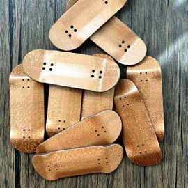 NOAHWOOD 2025 16G Fingerboard Complete (5-Layer Colour Maple Wooden Pro Deep Concave 35 x 97mm Handmade Deck + 34mm Prince 3G Silver Truck + Crown White Wheels iii) Brown