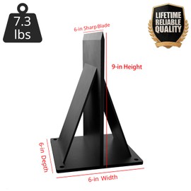 Firewood Splitter with Wider Fins, Ultra-Sharp Blade, 7.3LB Heavy Design Reduces Bounce, Safe Axe-Free Wood Splitting Wedge for Fire Pits & Outdoor Use, Black, Size:XLarge