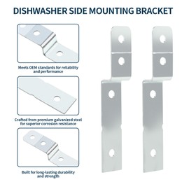 Dishwasher Side Mount Bracket Kit DWBRACKIT1, Compatible with Electrolux & Frigidaire Dishwashers, Replaces 154477201, 154806601, 154806602, 2691713, AP5645425, PS4705063